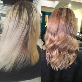 A woman that has had a subtle colour dyed into her hair
