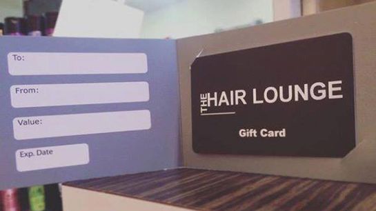 A gift card that is available at The Hair Lounge